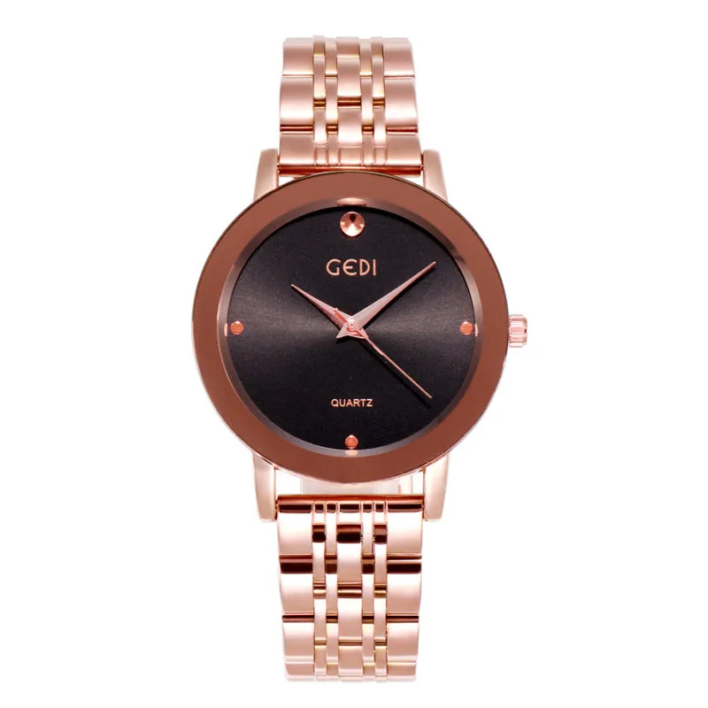 Simple Dial Steel Strap Couple Watch Women's Watch