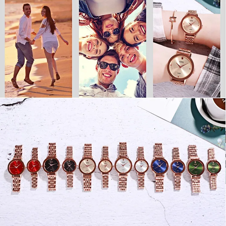 Simple Dial Steel Strap Couple Watch Women's Watch