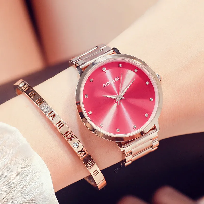 Simple&Stylish Stainless Steel Strap Women's Watch