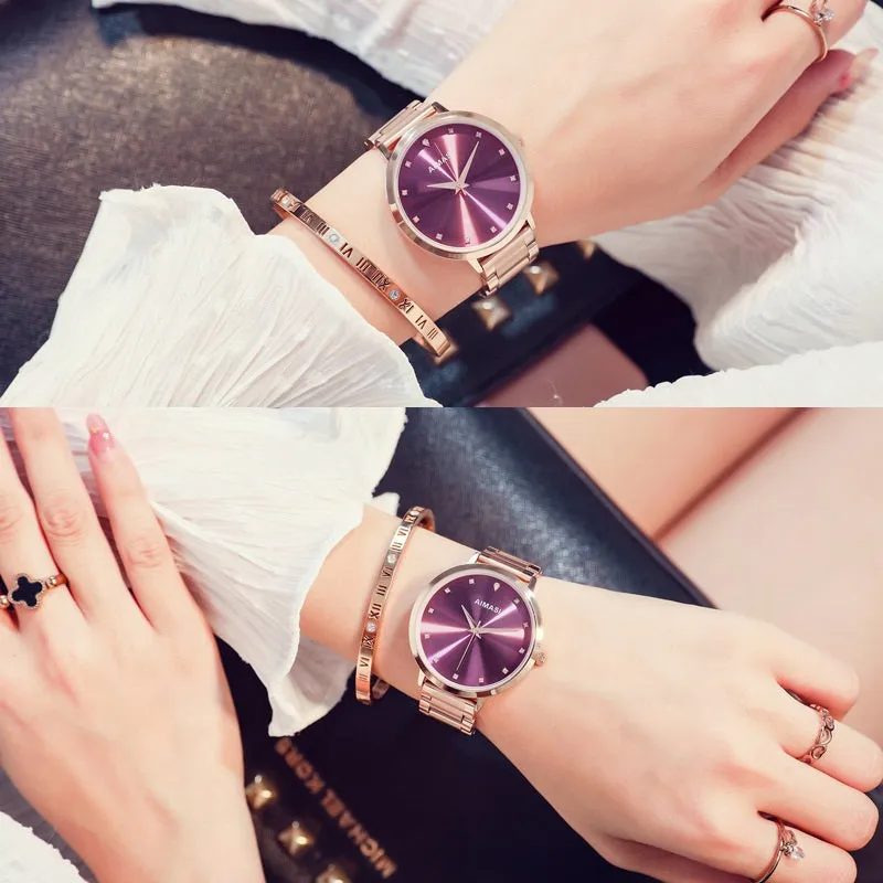 Simple&Stylish Stainless Steel Strap Women's Watch