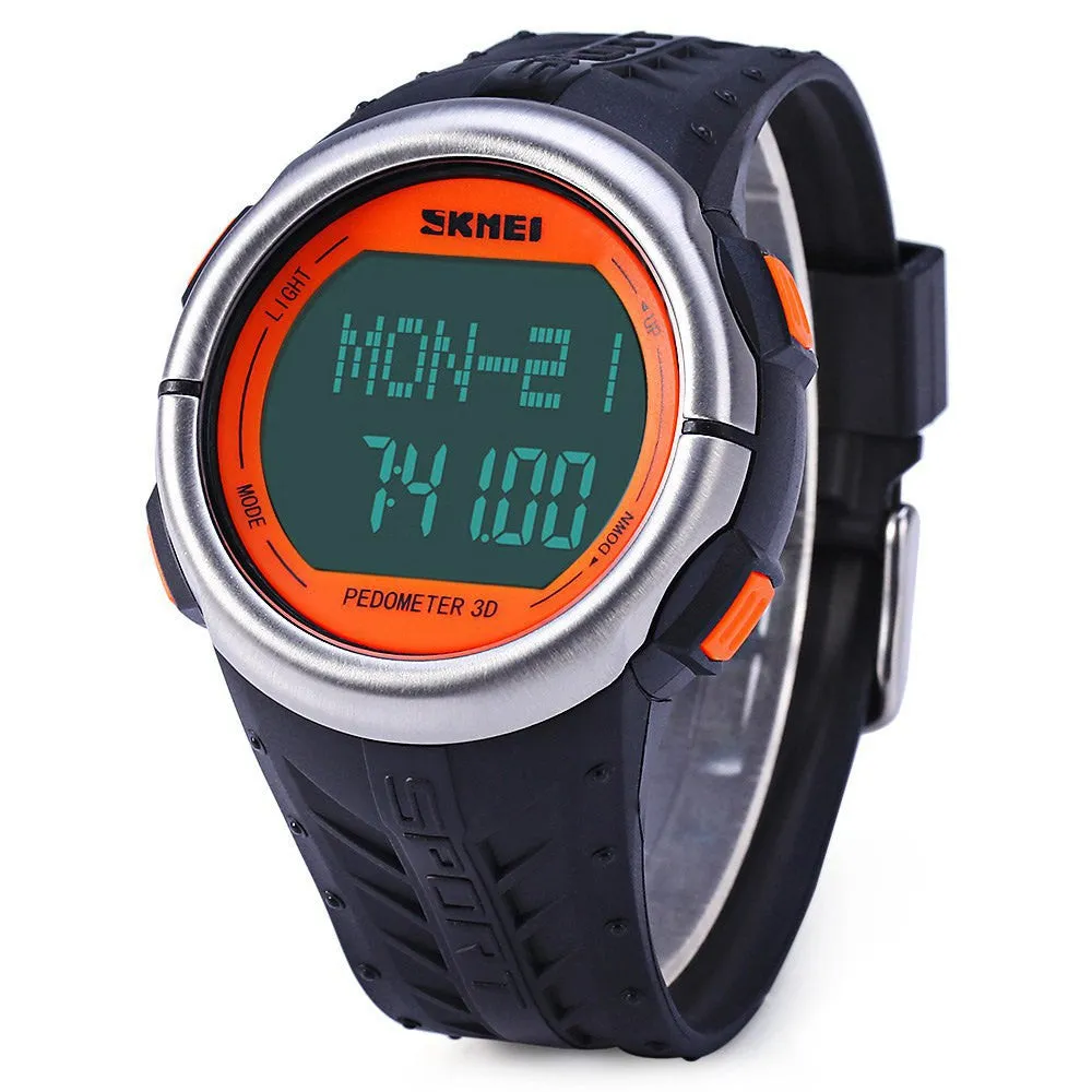 SKMEI Heart Rate Monitor Pedometer Sports Watches 50M Waterproof Outdoor Digital Men Women Calorie Counter