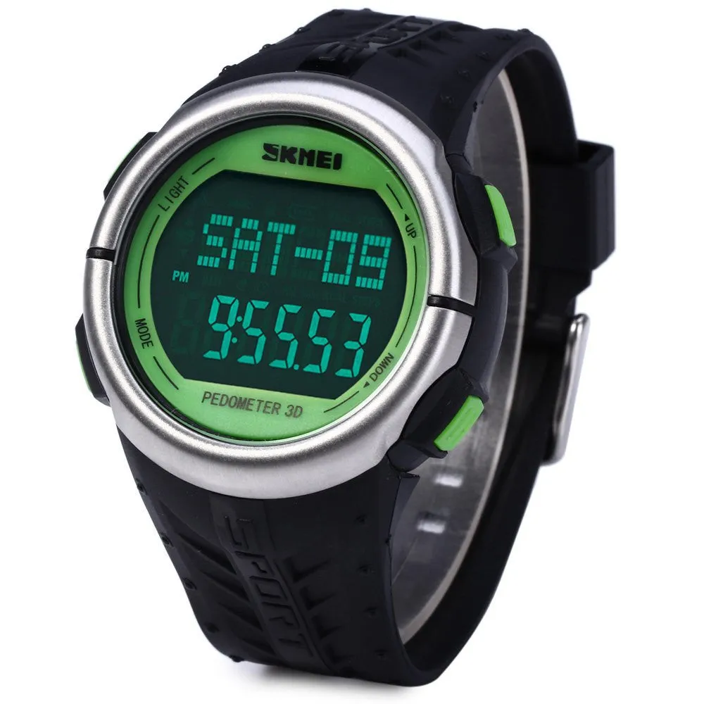 SKMEI Heart Rate Monitor Pedometer Sports Watches 50M Waterproof Outdoor Digital Men Women Calorie Counter