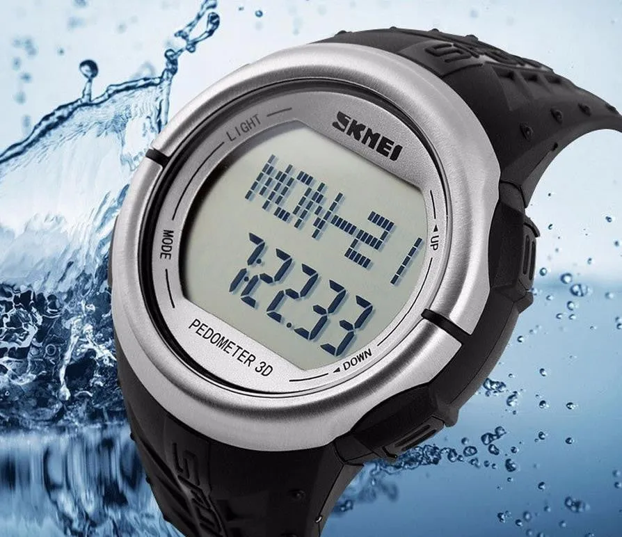 SKMEI Heart Rate Monitor Pedometer Sports Watches 50M Waterproof Outdoor Digital Men Women Calorie Counter