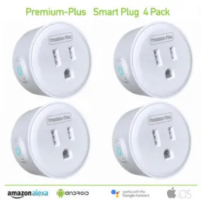 Smart Plug 4 Pack WiFi Enabled Mini Smart Switch w/ Life Time Warranty