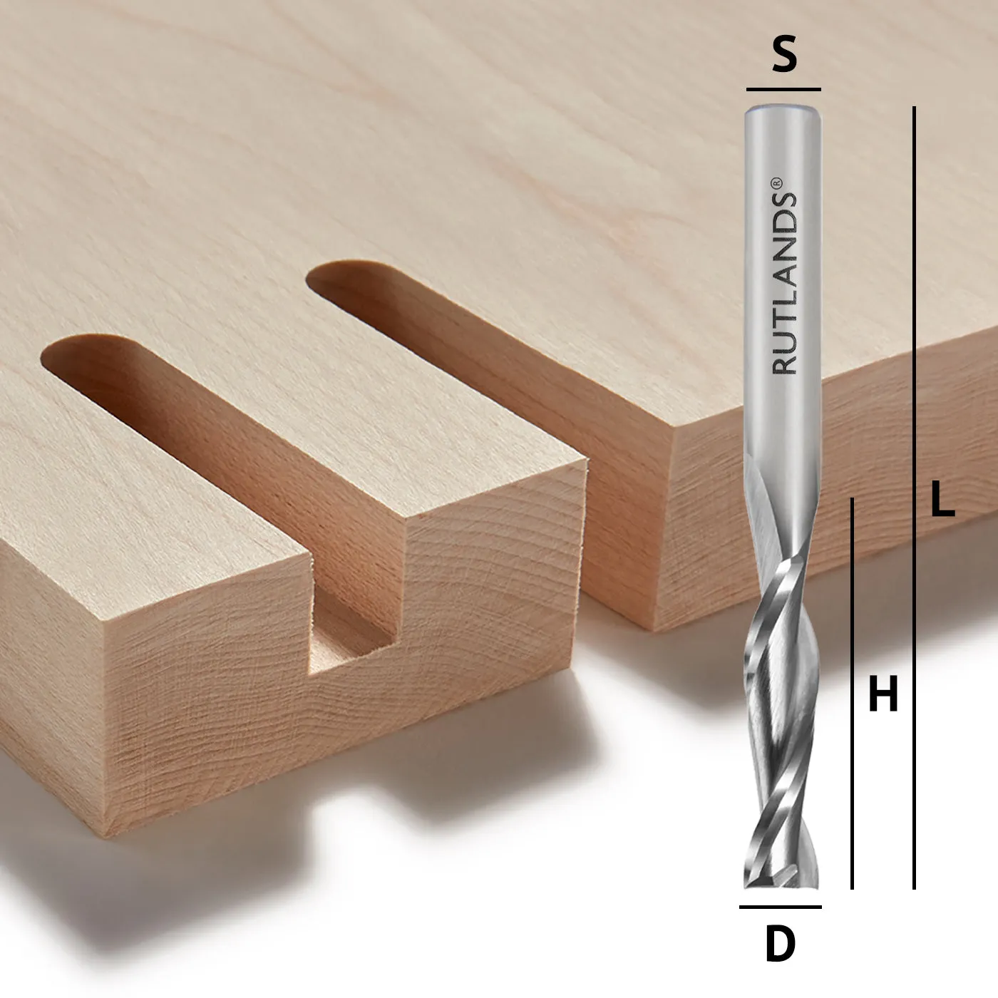 Solid Carbide Router Bit - Spiral Up Cut 2 Flute