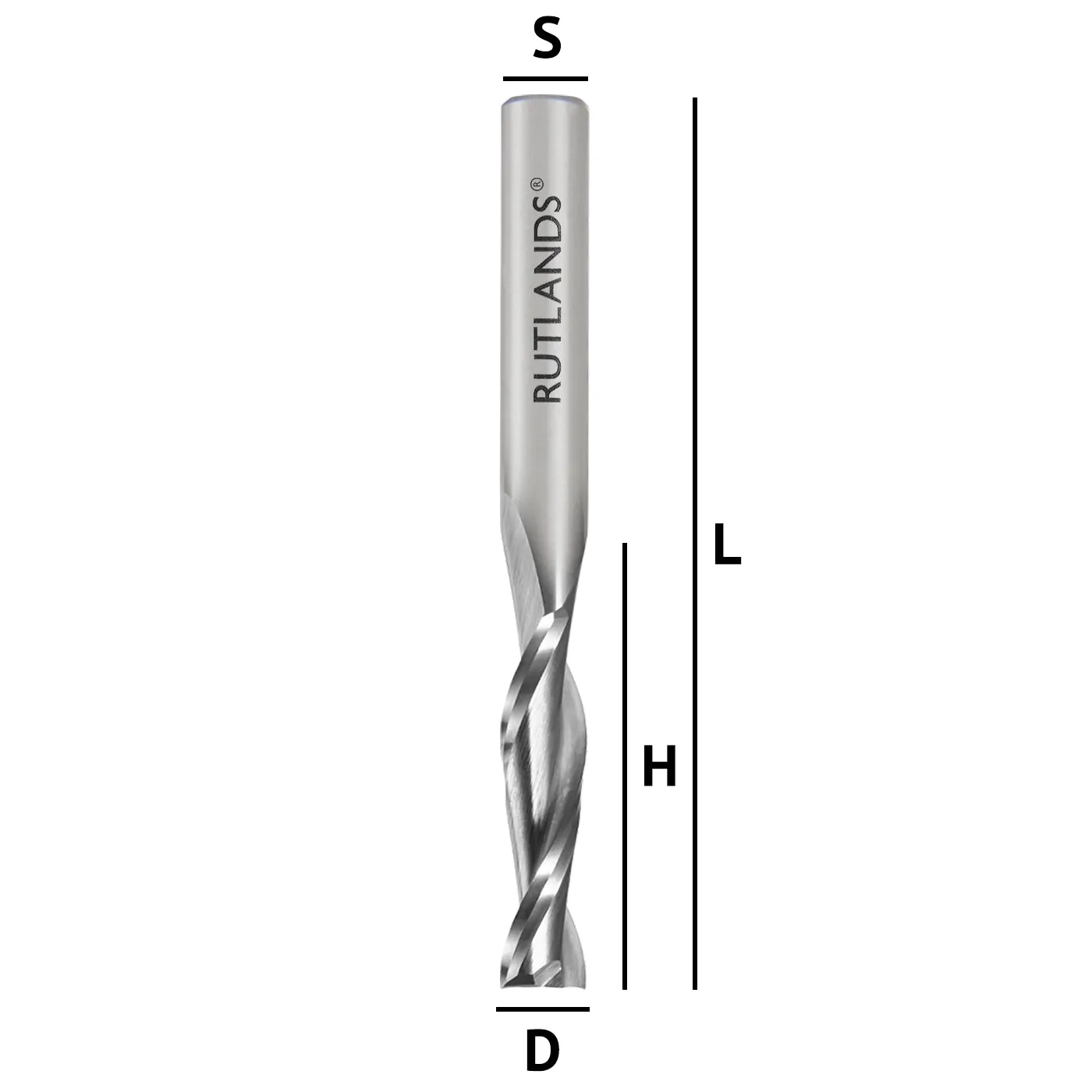 Solid Carbide Router Bit - Spiral Up Cut 2 Flute