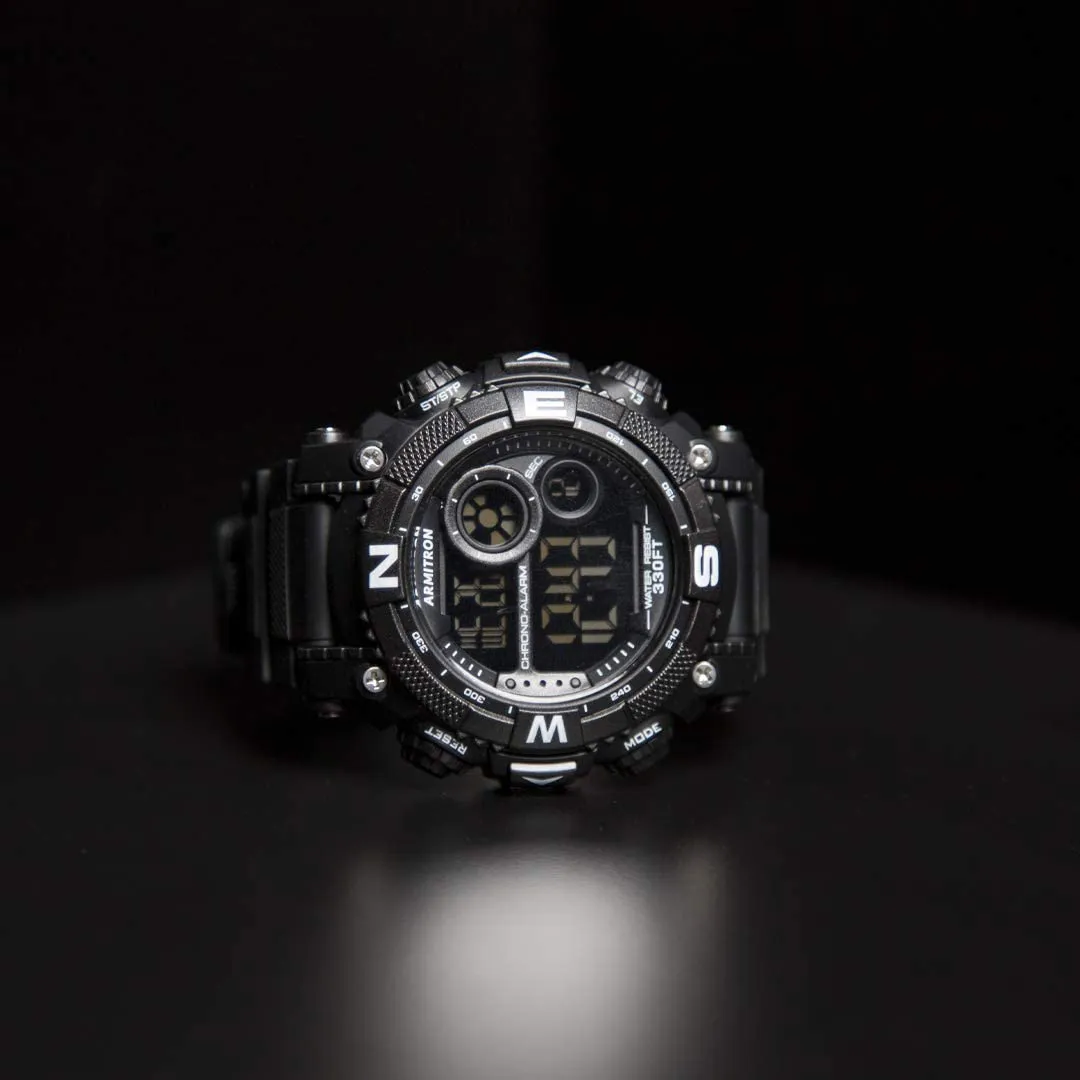 Sport Men's Digital Chronograph Resin Strap Watch