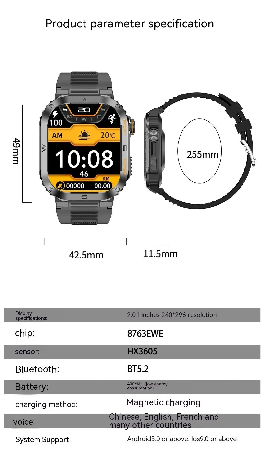 Sport Smart Watch MT39 Outdoor Three-proof