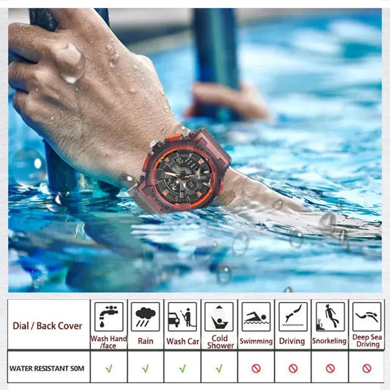 Sport Watches Waterproof SMAEL New Watch For Men Crystal Watchband Stopwatch Shockproof Alarm Clock Male 8006 Quartz Wristwatch