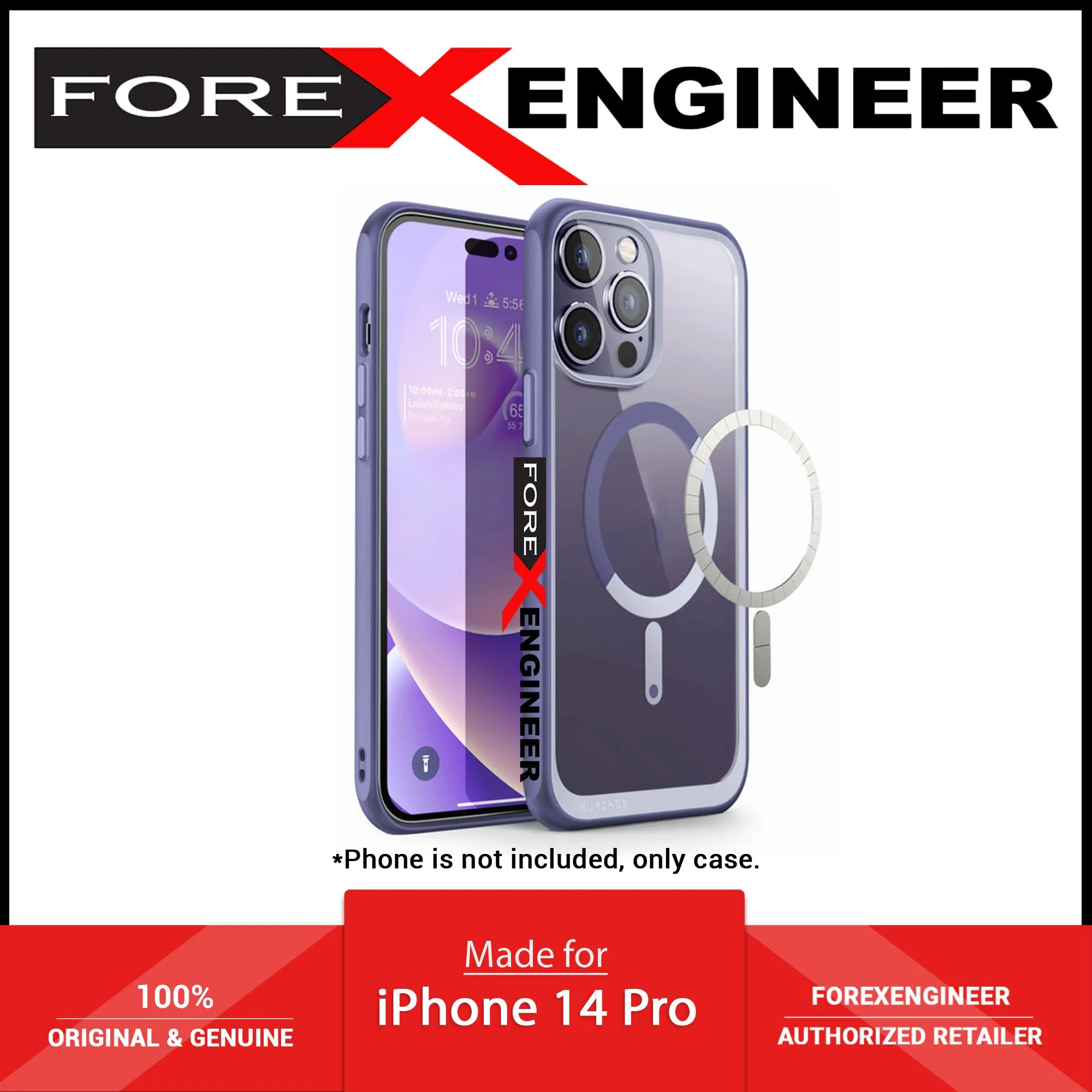 Supcase Unicorn Beetle UB MAG for iPhone 14 Pro - Slim Clear Case MagSafe Compatible - Deep Purple