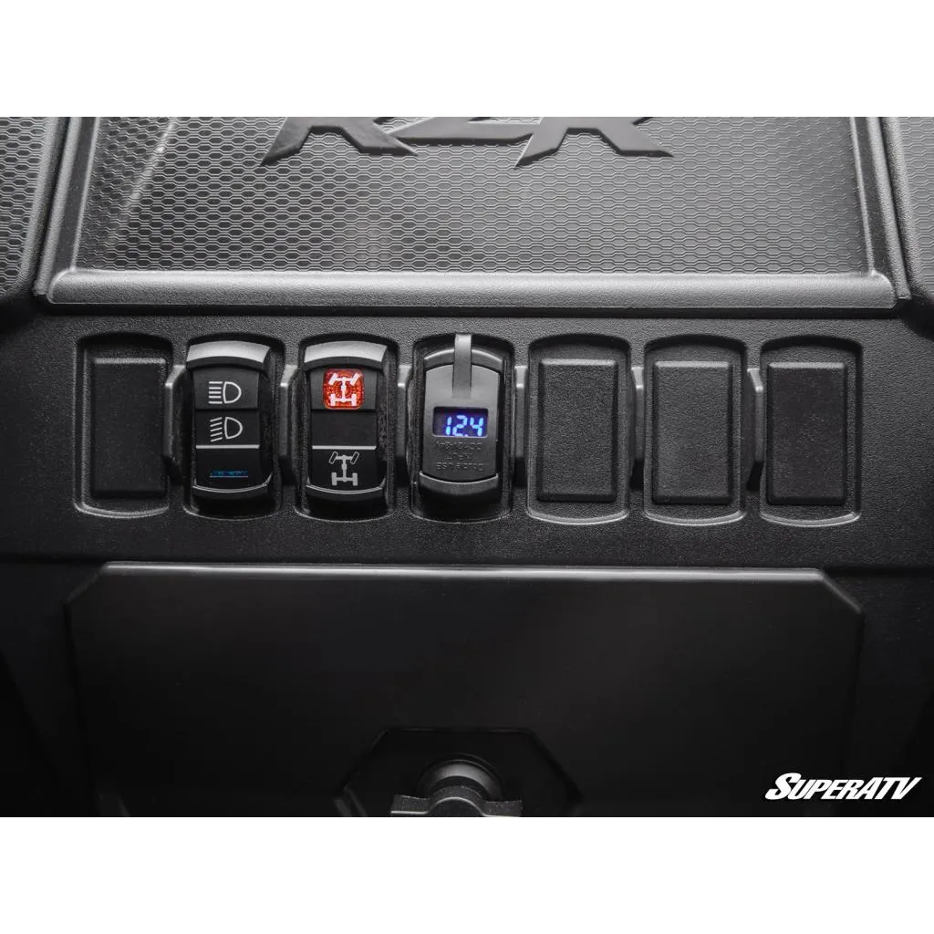 SuperATV 12 V UTV Voltmeter and Dual USB Charger