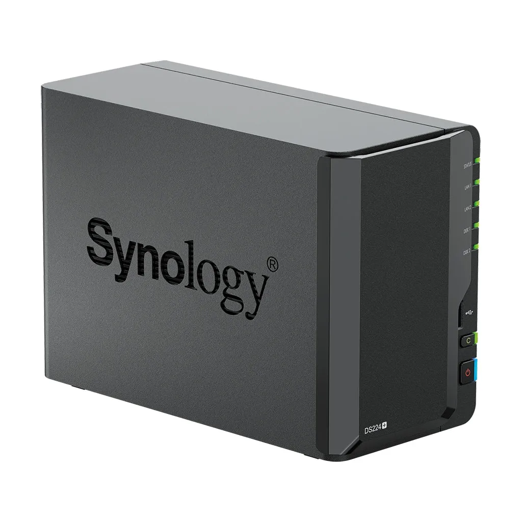 Synology DS224  NAS DiskStation 2-Bays with Quad Core CPU, 2GB Memory, 2-Bays NAS Data BackUp Storage