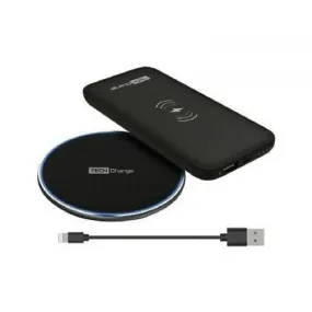 Telfords Techcharge 5000mAh Wireless Power Bank Charger & Charging Pad - Black | TC1734