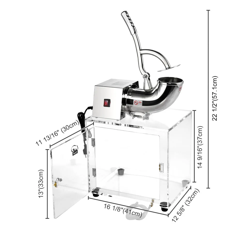 TheLAShop Fluffy Snow Cone Machine Shaved Ice Maker Acrylic Box