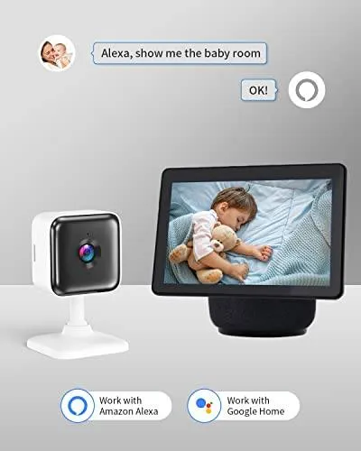 TKSecure™ HD Indoor Smart Home Security Camera w/ Night Vision | 1080P, 2-Way Audio, Motion, Alexa/Google, Baby/Pet