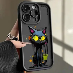 TSP193 Cute Phone Cases For iPhone 15, 14, 13, 12, 11 Pro Max, XS, XR, X, 8, 7 Plus, SE2, 14Pro, and 15Pro - Funny Cat Pattern