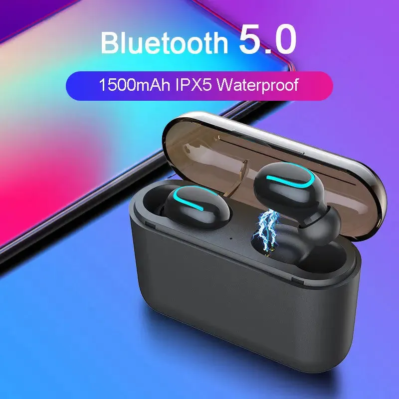 TWS Wireless Bluetooth 5.0 Earphones with1500 mAh power bank -TWS Earphones