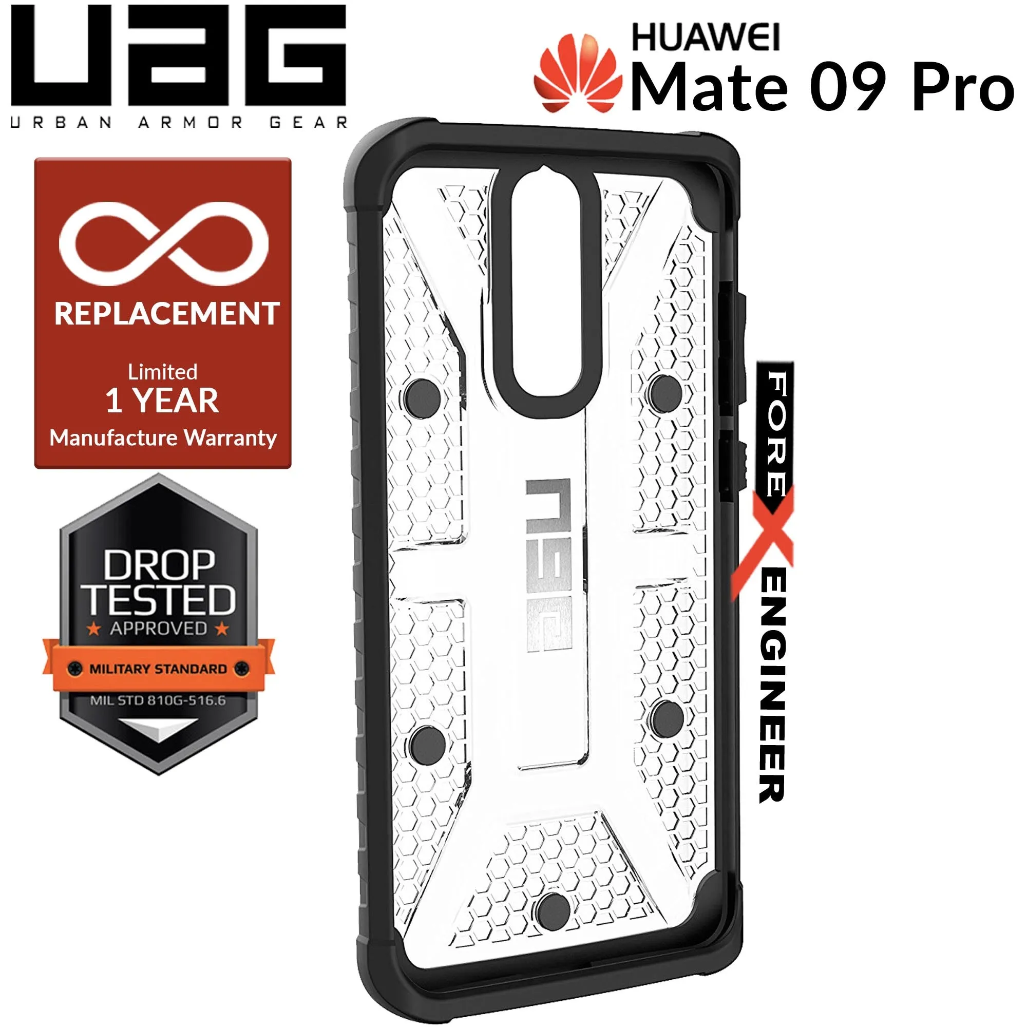 UAG Plasma for Huawei Mate 9 Pro - Feather-Light Rugged Military Drop Tested - Ice color