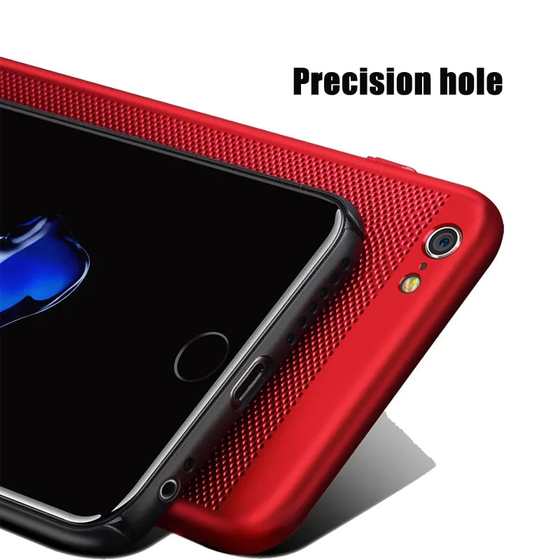 Ultra Slim Phone Case For iPhone 6 6s 7 8 Plus Hollow Heat Dissipation Case Hard PC For iPhone 5 S SE 11 Pro Cover Coque X S MAX