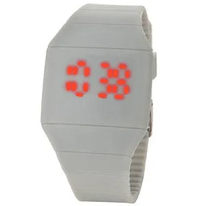 Unisex Watch Red LED Digital Square Rubber Band Men & Women Led Wrist Watch