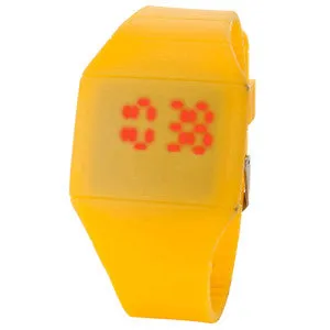 Unisex Watch Red LED Digital Square Rubber Band Men & Women Led Wrist Watch