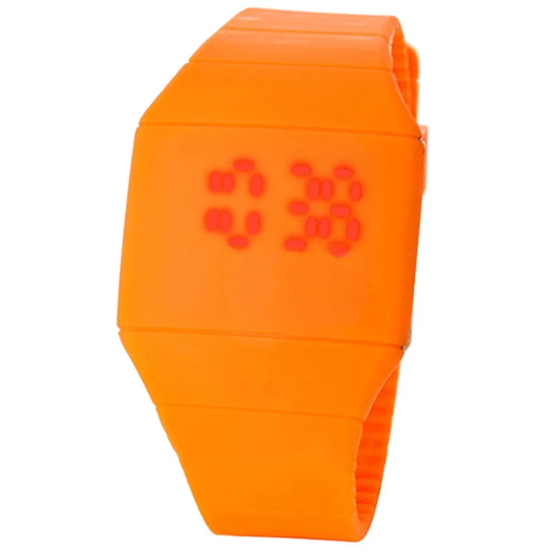 Unisex Watch Red LED Digital Square Rubber Band Men & Women Led Wrist Watch