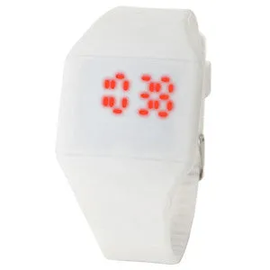 Unisex Watch Red LED Digital Square Rubber Band Men & Women Led Wrist Watch