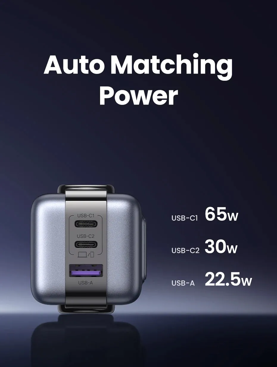 【US Plug】UGREEN 65W 30W GaN Charger Robot Design PD3.0 Fast Charger QC4.0 3.0 PPS for iPhone 16 15 14 Pro Macbook Laptop Tablets