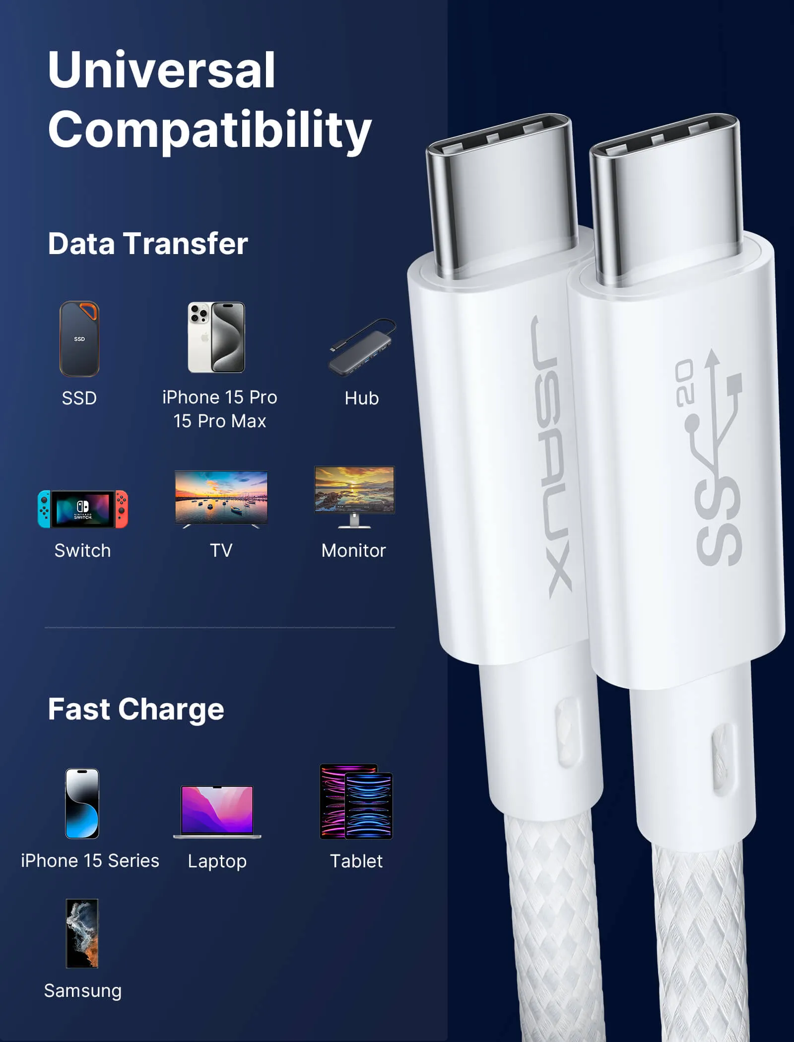 USB-C to USB-C 3.2 Gen 2 Cable