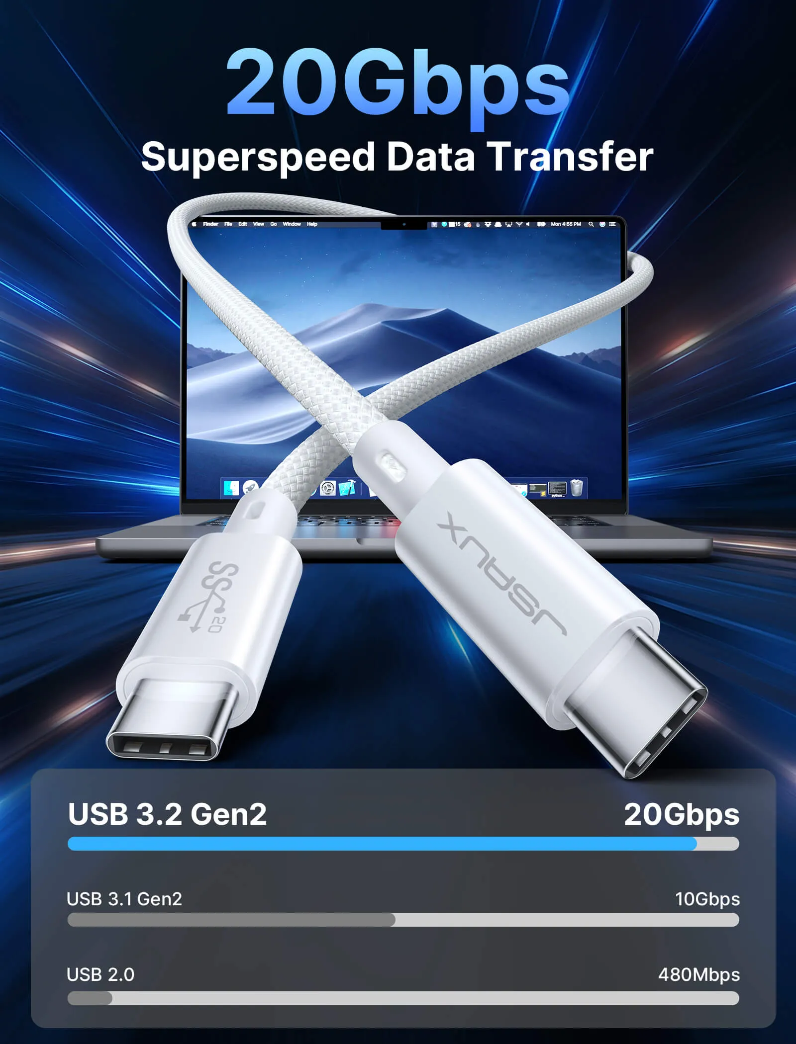 USB-C to USB-C 3.2 Gen 2 Cable