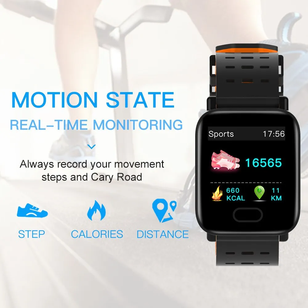 VOULAO A6 Smart Watch Men Women Heart Rate Monitor Sport Fitness Tracker Waterproof Smartwatch For IOS Android Sport Wristband