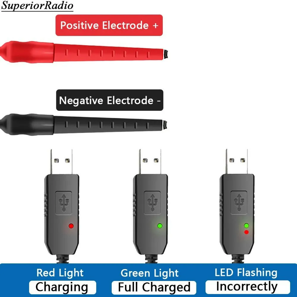 Walkie Talkie Universal USB Charger Cable 3.7V-7.4V For UV-K5 Baofeng TYT KENWOOD WOUXUN Radio UV-16 UV-5R Battery Accessories