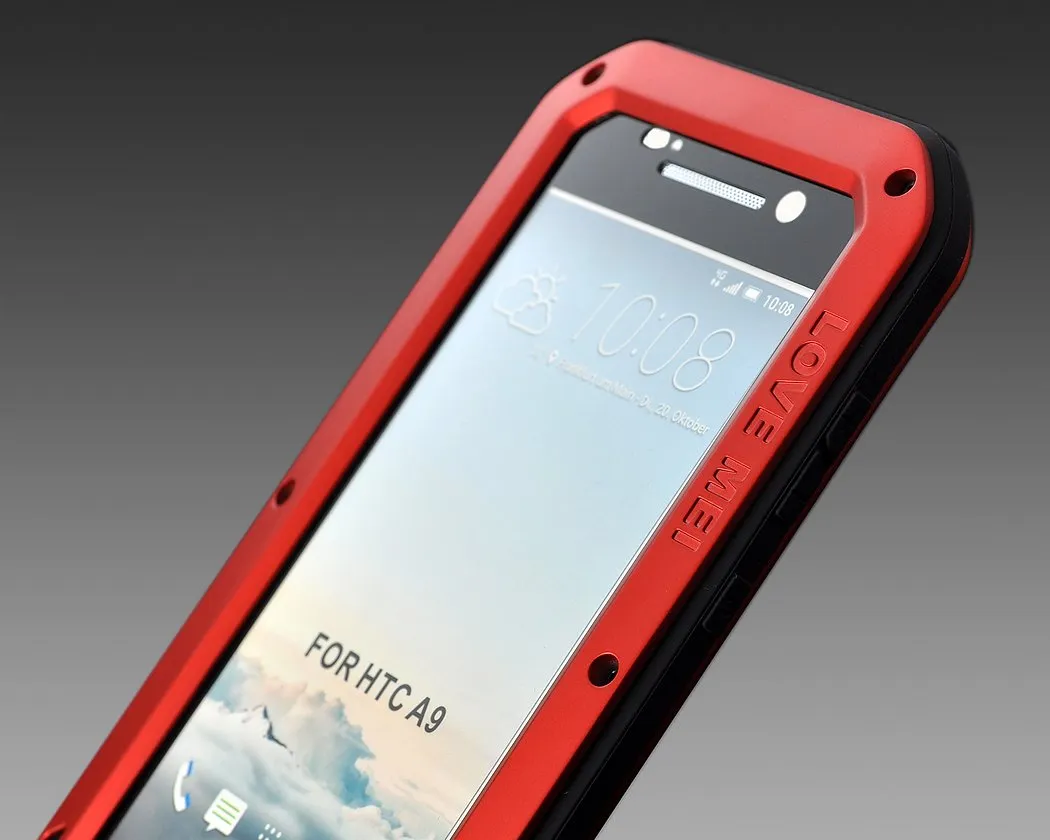 Waterproof Series HTC One A9 Metal Case - Red