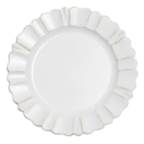 Waved Scalloped Acrylic 13" Charger Plate - Gold & White