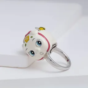 White piggy bank ring