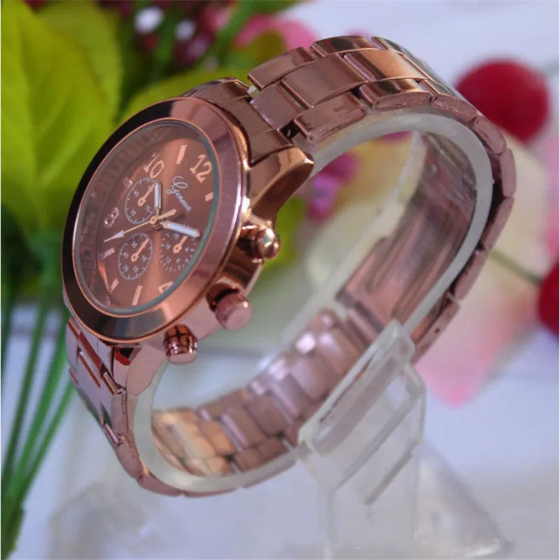 Women Dress Watches Geneva Stainless Steel wristwatch women Watch Luxury Casual Relogio Men Quartz watch