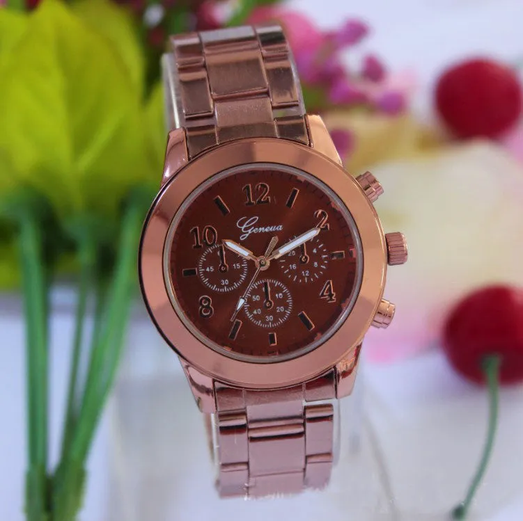 Women Dress Watches Geneva Stainless Steel wristwatch women Watch Luxury Casual Relogio Men Quartz watch