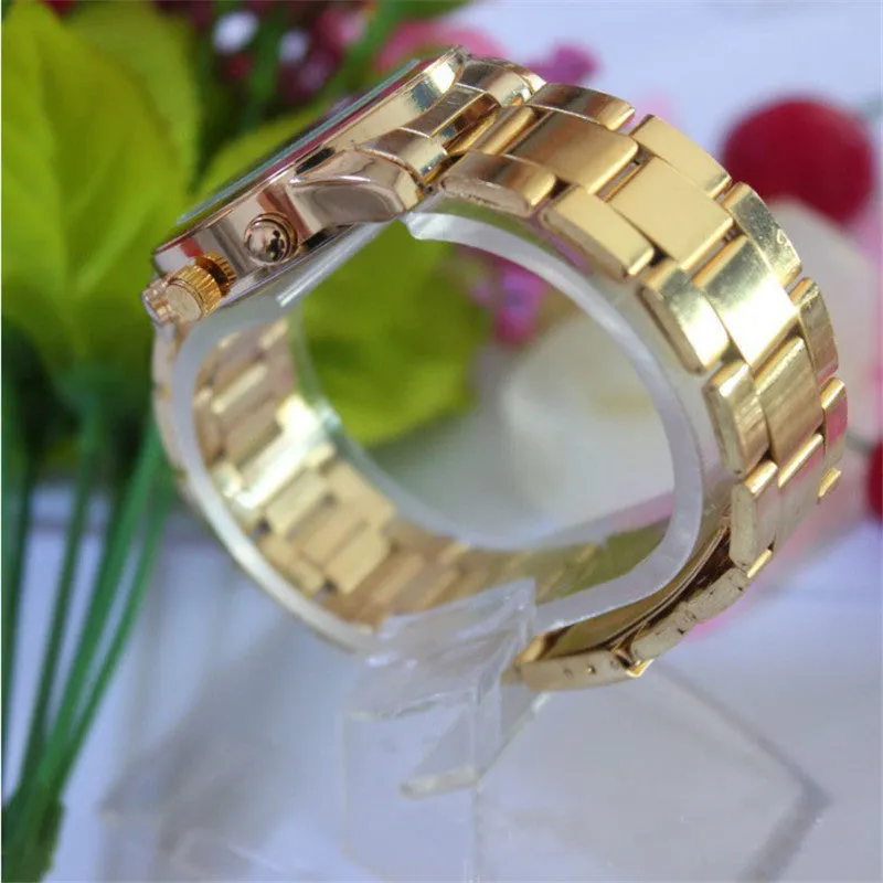 Women Dress Watches Geneva Stainless Steel wristwatch women Watch Luxury Casual Relogio Men Quartz watch