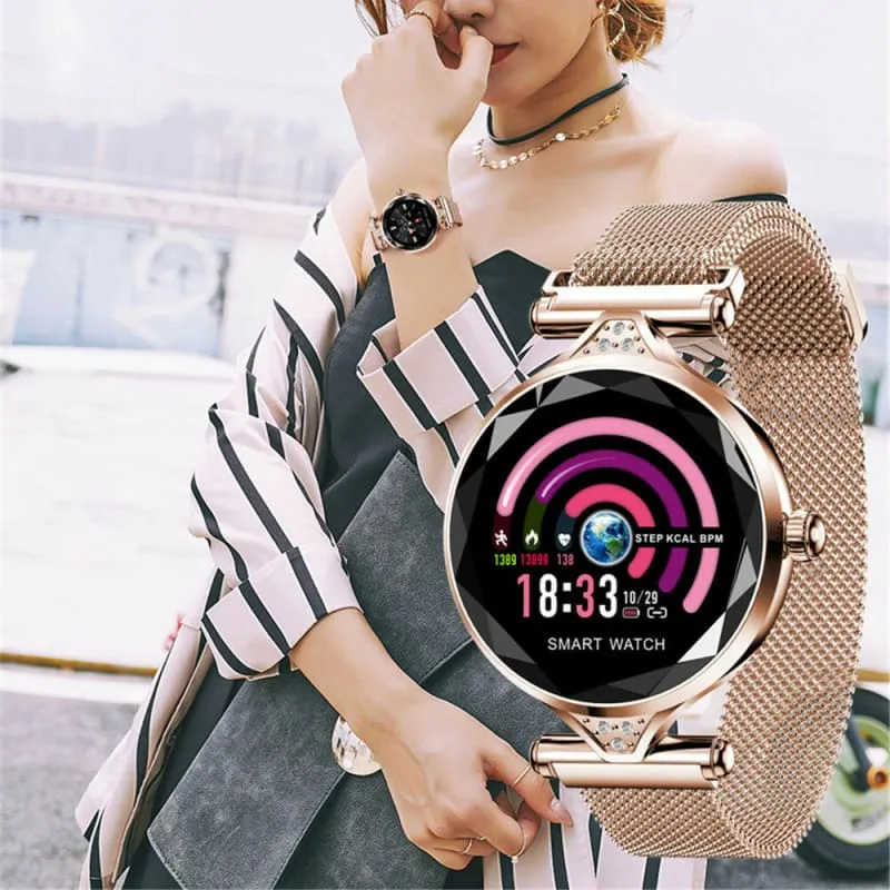 Womens Fashion Smart Watch with Elegant Diamante Strap