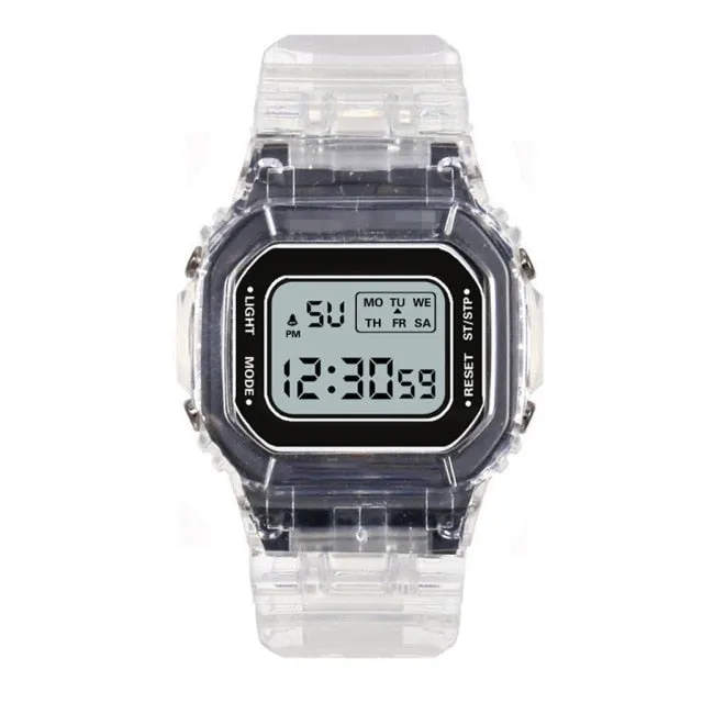 Women's Transparent Digital Sports Watch