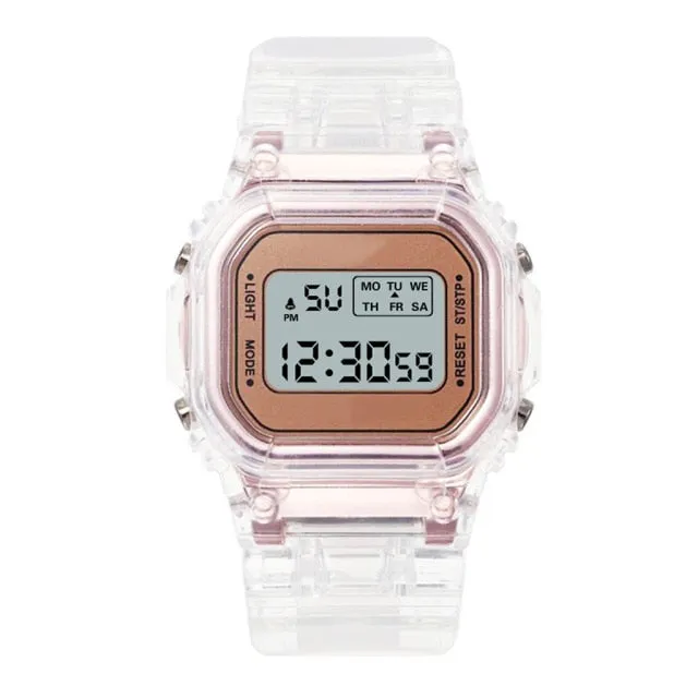 Women's Transparent Digital Sports Watch