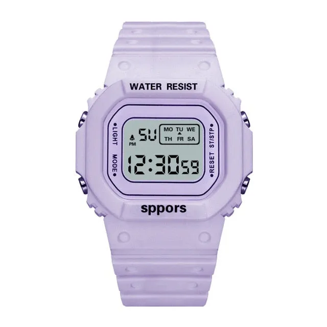 Women's Transparent Digital Sports Watch