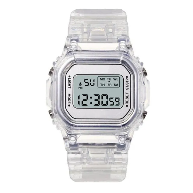 Women's Transparent Digital Sports Watch