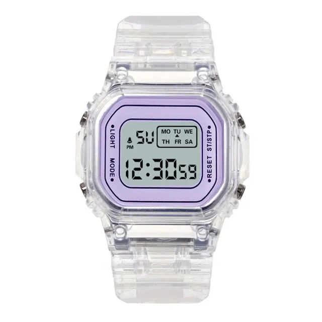 Women's Transparent Digital Sports Watch