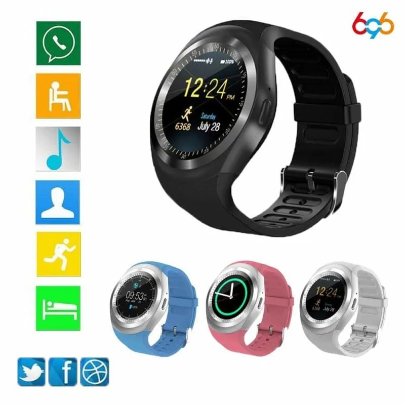 Y1 Smartwatch Round Support Nano SIM &TF Card Men Women Business Smartwatch